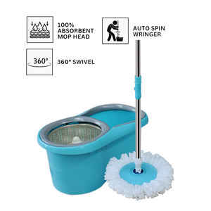 Ensemble de balai serpillère rotatif en microfibre avec seau essoreur et manche absorbant en plastique, idéal pour le nettoyage des sols domestiques - Vente chaude et populaire - Product Image 2