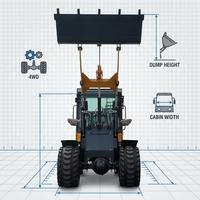Nouvelle Arrivée Chargeuse sur pneus 2T articulée compacte avec moteur Kubota, pelle à balles pour la manutention du foin agricole, cabine fermée CE EPA