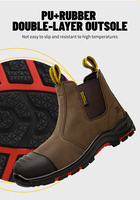 Botte de sécurité industrielle ZG L603-5 en cuir nubuck/crazy horse avec embout en acier, style Chelsea, embout composite