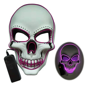 LED Light up mask Halloween spaventoso <span class=keywords><strong>scheletro</strong></span> <span class=keywords><strong>maschera</strong></span> Costume <span class=keywords><strong>maschera</strong></span> per Costume Cosplay Halloween festival decorazione - Product Image 6