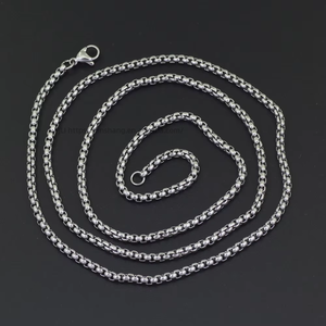 Cadena de Perlas Cuadradas de 3 mm, Joyería Hip-hop de Acero Inoxidable Electrochapado con Cadena, Cadena de Maíz Collar Lijing de Moda Tanjing - Product Image 1