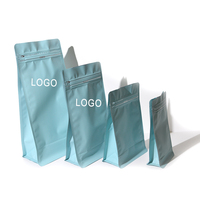 Impresión personalizada de plástico reciclable Ziplock mate negro azul con cremallera bolsas de plástico de pie bolsas de café