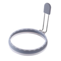Anneau d'œuf en silicone bicolore-Moule à frire antiadhésif pour œufs, crêpes et sandwichs de forme parfaite, outil de cuisine polyvalent