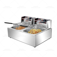 Wafel Frietjes Trechter Cake Friteuse Machine Verkoop Mini Grote Lpg Gas Batch Inductie Friteuse Banaan Varkensvlees Knetterende Frituurmachine