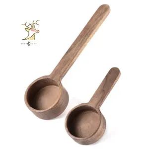 Mini Long-Handle Wooden Tableware Black Walnut Coffee Scoop Spoon for Measuring Small Capacities for Coffee Beans or Tea