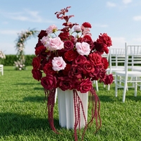 Boules de fleurs artificielles décoratives de luxe en soie de haute qualité, populaires pour les centres de table de mariage