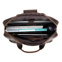 Nouvelle Arrivée Sacoche en Cuir Véritable Crazy Horse pour Hommes, Mallette d'Affaires Portefeuille Ordinateur Portable