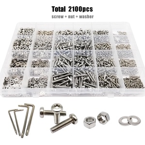 2100 Cái/hộp M1.6 M2 M2.5 M3 GB2672 304 Thép Không Gỉ Máy Giặt Nut Sáu Thùy Torx Pan Đầu Tròn Vít Bolt Set Assortment Kit Hộp - Product Image 1