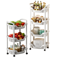 Étagère de rangement coulissante à deux niveaux Xingsheng en plastique avec roulettes, chariot utilitaire robuste pour cuisine, salon, armoire