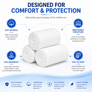 Bandage en gaze de coton et crêpe pour clinique, bandage hautement élastique pour pansement de traumatismes mineurs en ambulatoire, spécification clinique personnalisée - Product Image 3
