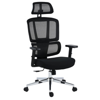 Chaise de bureau ergonomique professionnelle en maille avec appui-tête réglable, dossier haut, pivotante, pour le bureau à domicile