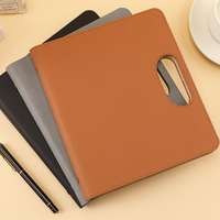 Carnet de notes A5 en cuir PU pour affaires, avec poignée portable et feuilles mobiles, papier épais 100 g/m²