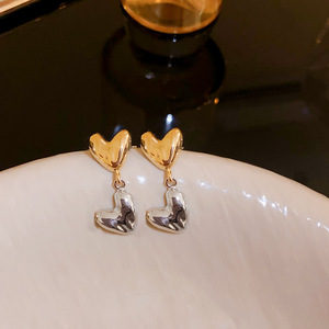 Pendientes de aleación de zinc en forma de corazón, colores mezclados para mujer, regalo, joyería de moda - Product Image 3