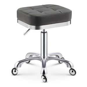 <span class=keywords><strong>Sgabello</strong></span> Moderno Girevole Regolabile in <span class=keywords><strong>Altezza</strong></span> per Salone di Bellezza, Sedia da Ufficio Moderna in Pelle PU, Sgabelli da Salone Girevoli con Ruote - Product Image 3