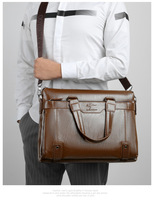 Sac à bandoulière souple en cuir PU imperméable pour homme, idéal pour les affaires et les trajets quotidiens, avec fermeture éclair
