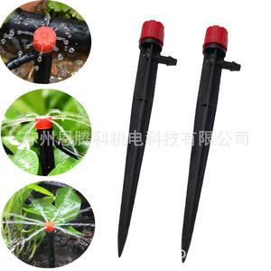 Gotero ajustable para riego por goteo, con tapa negra y roja, para sistema de riego de plantas de jardín. - Product Image 4