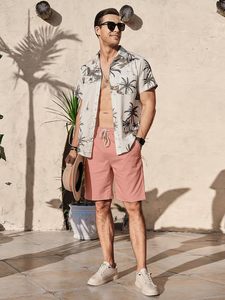 <strong>Men's</strong> Solid 80% Cotton 20% <strong>Linen</strong> <strong>Shorts</strong> Casual Elastic Waist Drawstring Summer Beach Vacation Yoga Golf with Pockets - Product Image 6