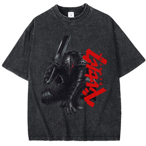 MC BUILD T-Shirt Vintage Oversize da Uomo in Nero e Grigio Effetto Stone Washed con Grafica Personalizzata - Product Image 2