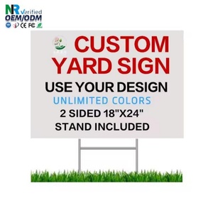 Panneau publicitaire de campagne immobilière en plastique ondulé pour extérieur, avec logo personnalisé, pour jardin ou comme panneau de signalisation mobile - Product Image 1