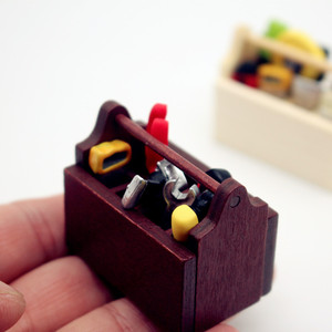 Ensemble <span class=keywords><strong>de</strong></span> boîte à outils miniature en bois à l'échelle 1:12, accessoire pour maison <span class=keywords><strong>de</strong></span> poupée, décoration pour jeu d'imitation, pour collectionneurs et enfants - Product Image 5
