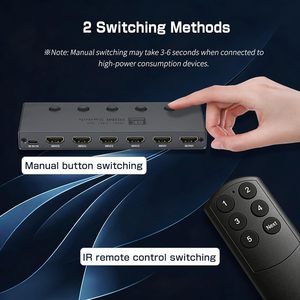 Conmutador <span class=keywords><strong>HDMI</strong></span> 2.1 de Alta Calidad de Aleación de Aluminio 8K 60Hz 4K 240Hz 3x1 5x1 7x1, Adaptador Convertidor para Laptop y HDTV - Product Image 5