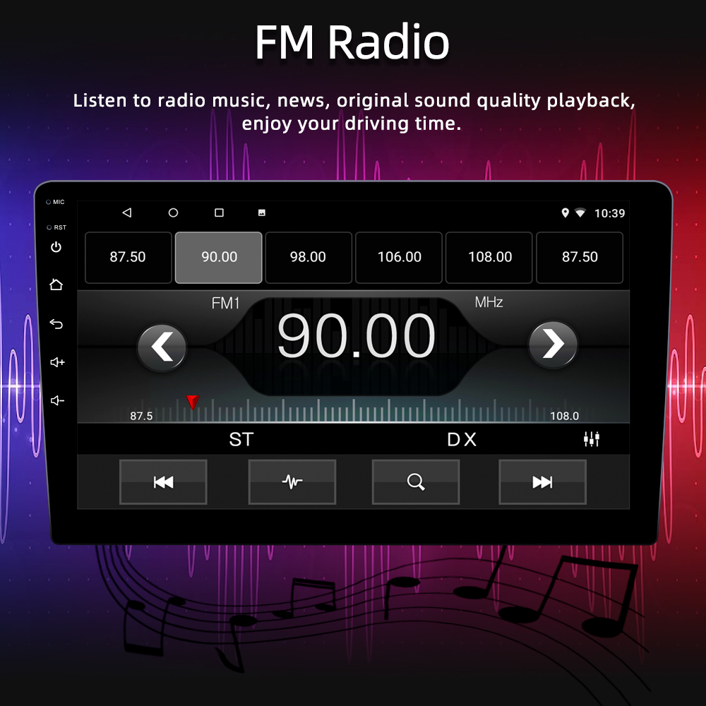 6580 Universal 9'' Multimedia Car Stereo Radio 2din Android 12