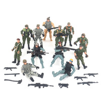 Modèle Militaire 1:18 - Ensemble de Soldats Articulés en Plastique ABS avec Armes, Jouet DIY de Construction Anti-terrorisme - PP TOYS PP-JR01