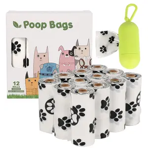 Bolsas desechables ecológicas para excrementos de perro y mascotas, productos de desecho personalizados con dispensador gratis