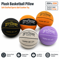 Coussin en peluche en forme de ballon de basket, doux et rembourré, jouet en forme de ballon de sport, couleur personnalisée, OEM ODM, vente en gros