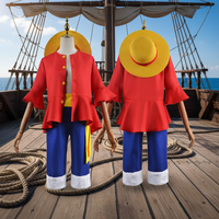Gran oferta, disfraz de anime para juegos de rol, traje clásico con sombrero rojo para adultos y niños, fiesta de Carnaval de Halloween