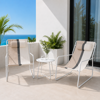 K.D. Ensemble bistrot 3 pièces en acier massif, chaises et table d'extérieur, mobilier de jardin et de balcon, portable pour parc et hôtel