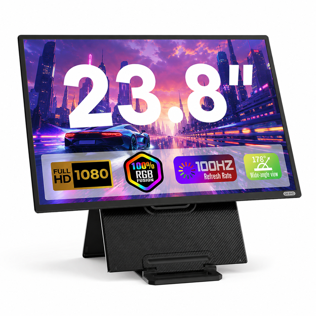 OEM D1 23.8" IPS LCD Laptop Monitor with 1080P 100Hz Refresh Rate Type-C Interface Built-in Speaker-Portable for Business Use