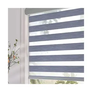 Cordless Child Safety Chainless Manual Vertical Custom Zebra Blinds For Door And Window
