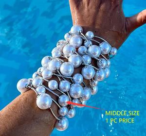 Kaimei 2026, joyería de moda, 1 pieza, pulsera de perlas gruesas grandes para mujer, bolas de plata gruesas para mujer, pulseras redondas de perlas con cuentas para mujer - Product Image 3