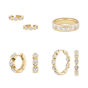 Gemnel - Aros Pequeños de Plata 925 con Circonita Cúbica Blanca en Forma de Pera, Colección de Joyería para Mujer - Product Image 1