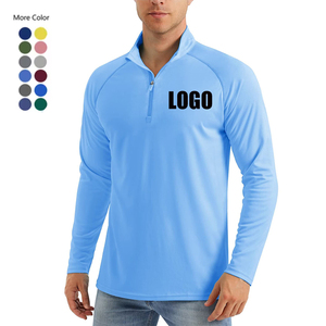 Camiseta de Protección Solar UPF 50+ para Hombre, con Cierre de 1/4, para Pesca, Natación, Senderismo, Transpirable y de Secado Rápido - Product Image 1