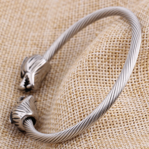 Pulsera de Cable con Doble Cabeza de Dragón de 11 mm, Acero Inoxidable, Joyería para Hombre, Diseño con Patrón Animal, Regalo - Product Image 3