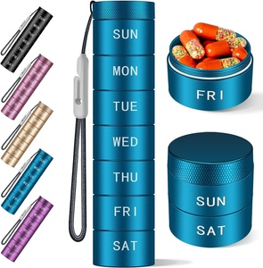 Scatola per medicinali in metallo, sigillata, impermeabile, per esterni, in lega di alluminio, con scomparti divisi, impilabile, capacità 1 litro, per 7 giorni - Product Image 6