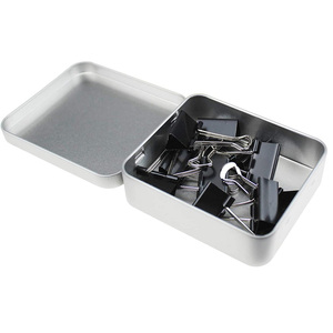 Latas rectangulares vacías de Metal plateado, organizador de almacenamiento con tapas con bisagras para dulces, regalos y tesoros - Product Image 5