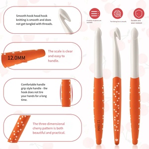Juego de <span class=keywords><strong>Agujas</strong></span> de Ganchillo Ergonómicas de ABS de Doble Tono con Agarre Suave, Tamaño Grande, 16 cm, 3 mm, para Tejer Mantas y Bufandas con Hilo Grueso - Product Image 5