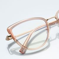 Kacamata Komputer Model 3127 Metal dengan TR90, Kacamata Desainer Cateye, Kacamata Anti Cahaya Biru, Frame Optik