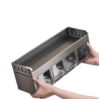 Étagère murale double niveau multifonctionnelle pour assaisonnements, sans perforation, style moderne et simple, ensemble de boîtes et bocaux pour la cuisine domestique