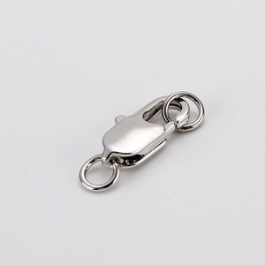 Fermoir de collier en forme de D plaqué argent avec boucle homard Starlight pour la création de bijoux - Product Image 1