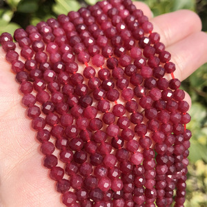小尺寸小珠2/3/4毫米刻面红宝石间隔珠珠宝制作DIY - Product Image 2