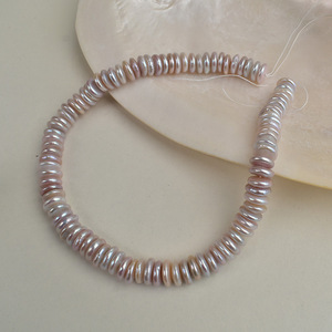 Perla de Agua Dulce Blanca de 12-13 mm, Accesorio para Collar DIY, Luz Intensa, Orificio Apilado, Botón Circular, Perla Suelta Semiterminada - Product Image 4