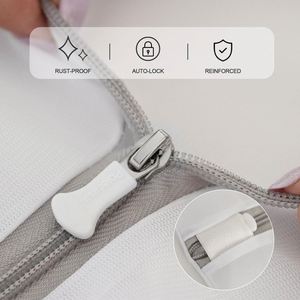 Sacs de rangement pliables personnalisés en maille avec fermeture éclair, en tissu 100 % polyester, réutilisables pour vêtements, chaussettes, pulls, chaussures - Product Image 2