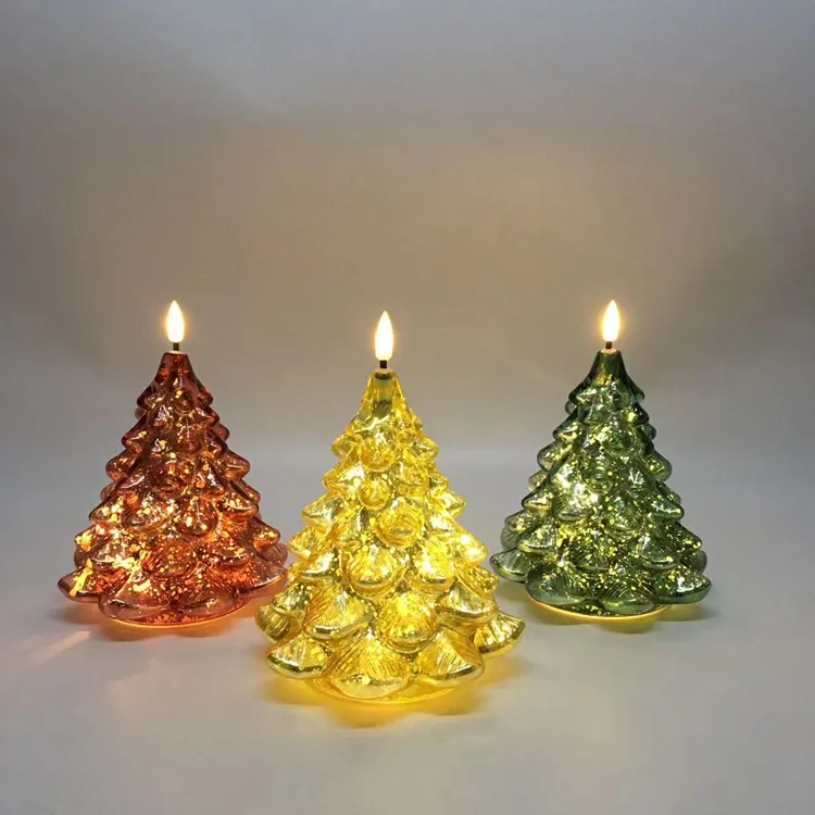 Led Lights Bedroom Christmas Gifts Tabletop Glass Christmas Tree Shape Desktop Ornaments Gifts For Christmas