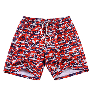 Pantaloncini da spiaggia da uomo in poliestere 100% resistente all'acqua stampa digitale colore blu modello animale abbigliamento da bagno bikini - Product Image 5