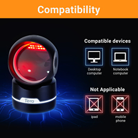 Escáner de Código de Barras de Escritorio Tera Eye-Safe Light, 2D QR 1D Omnidireccional, USB, Manos Libres, Cableado, Modelo 9500, Inventario