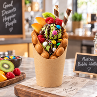 Gobelets jetables en papier kraft à bulles, revêtement PE, pour frites, charcuterie, glaces et snacks